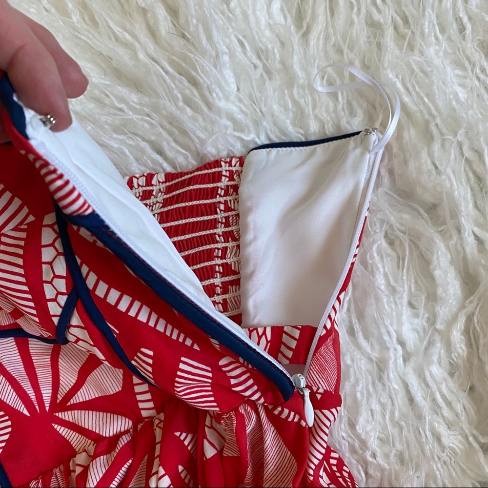 Alice & Trixie Veronique Red Strapless Silk Dress - Picture 5 of 16